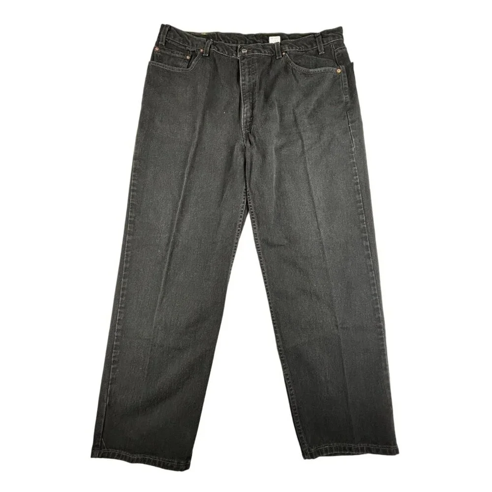 Levi's 550 Relaxed Fit Jeans Men's W42 L30 Black Denim 100% Cotton VTG